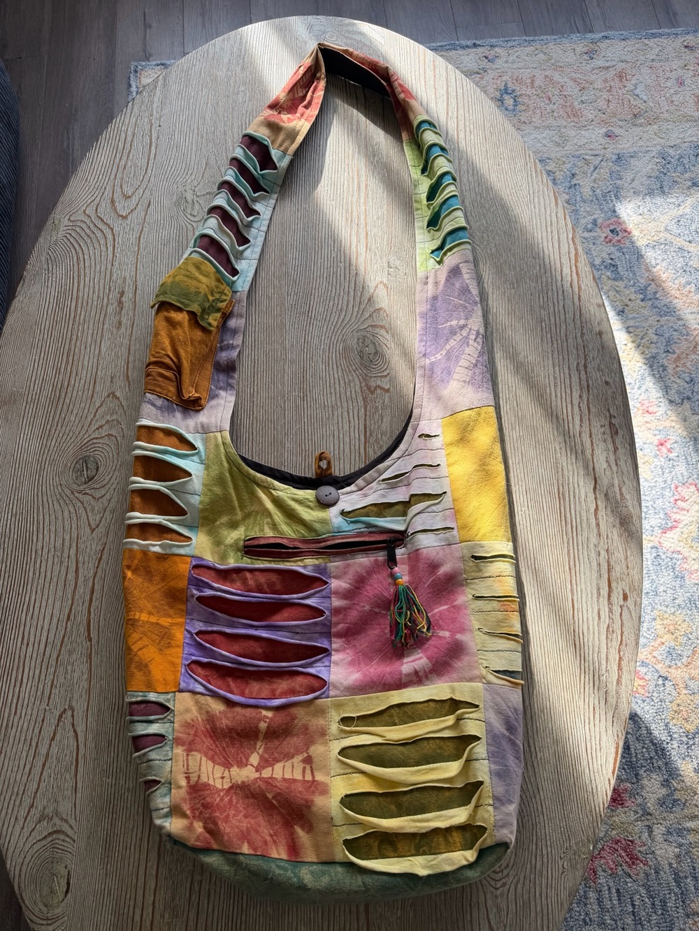 Boho Multi-Color Patchwork Shoulder Bag